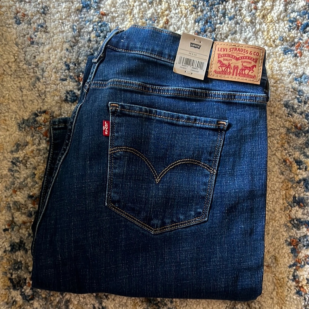 BRAND NEW LEVIS- levi’s 314 Shaping Straight, Lapis Loft Medium Wash, Size 34x34